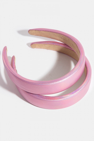 2Pc Satin Pink Head Band Set
