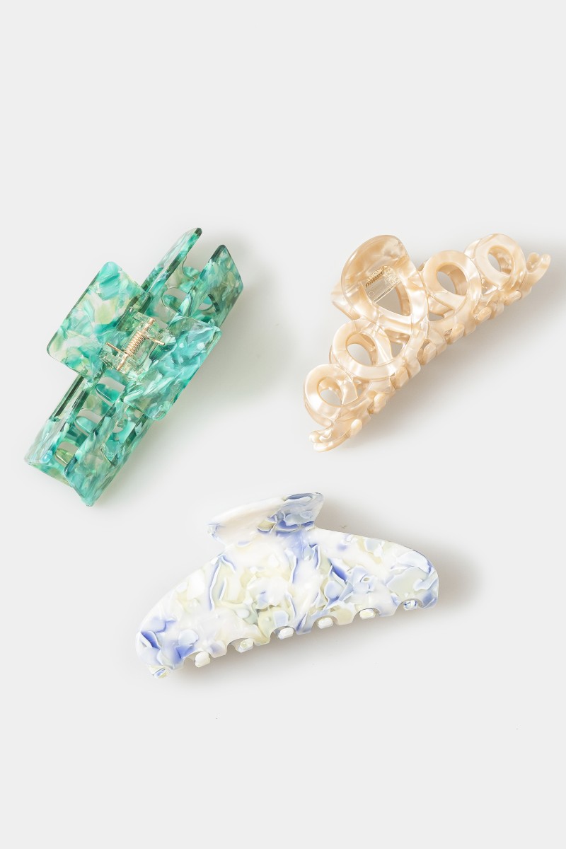 Bright Assorted Acetate Hair Claw Set