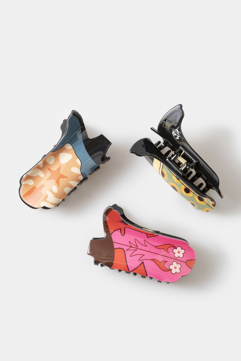 Assorted Cowboy Boots Hair Claw