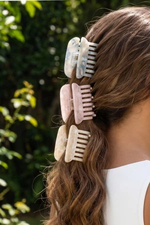 Three Piece Acetate Hair Claw Set