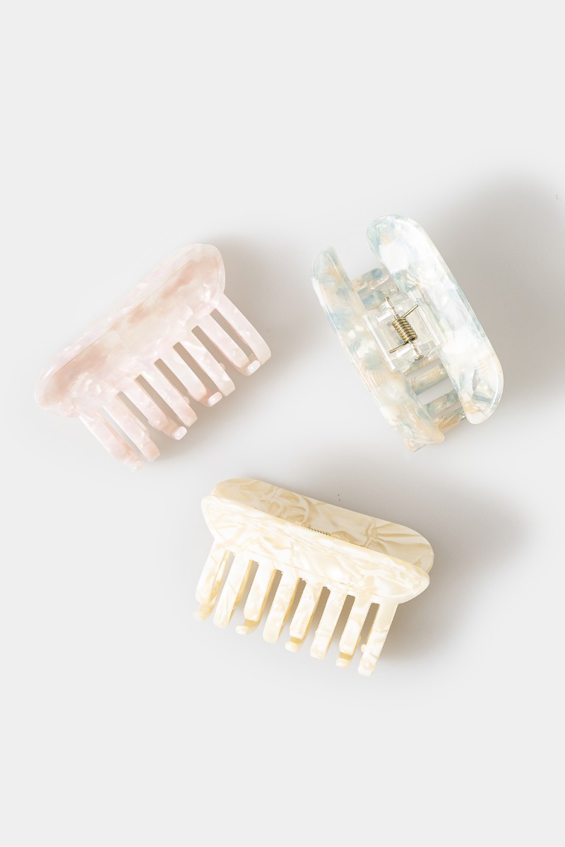 Three Piece Acetate Hair Claw Set