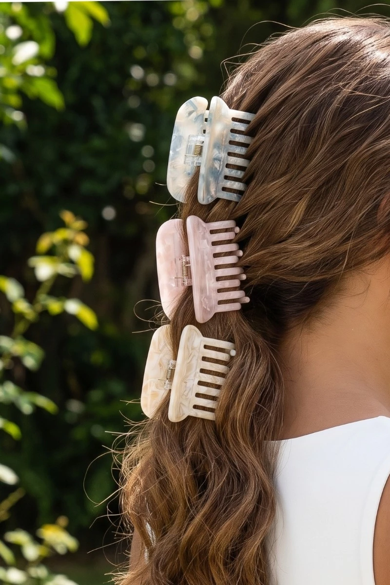 Three Piece Acetate Hair Claw Set
