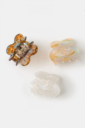 Assorted Small Three Piece Jaw Hair Clip Set