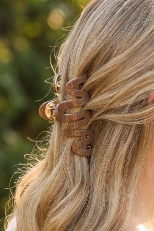 Wavy Line Acetate Hair Claw Set