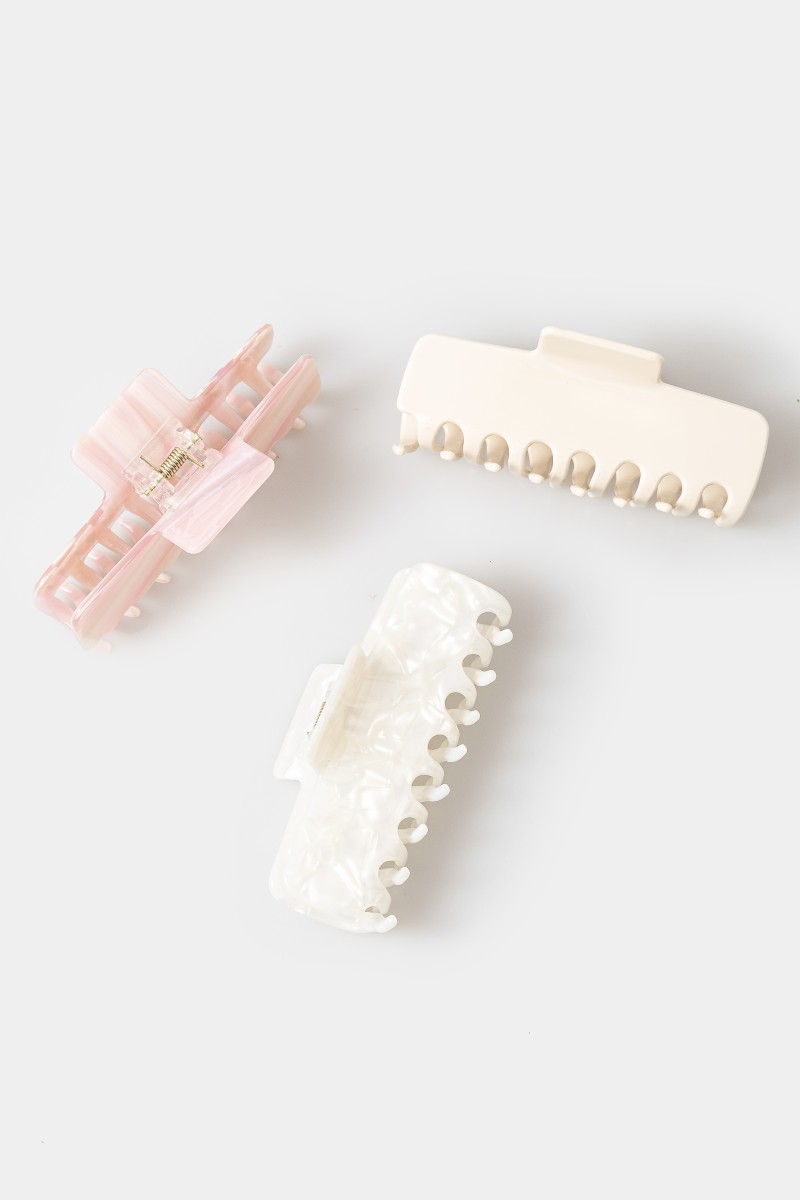 Rectangle Acetate Hair Claw Set