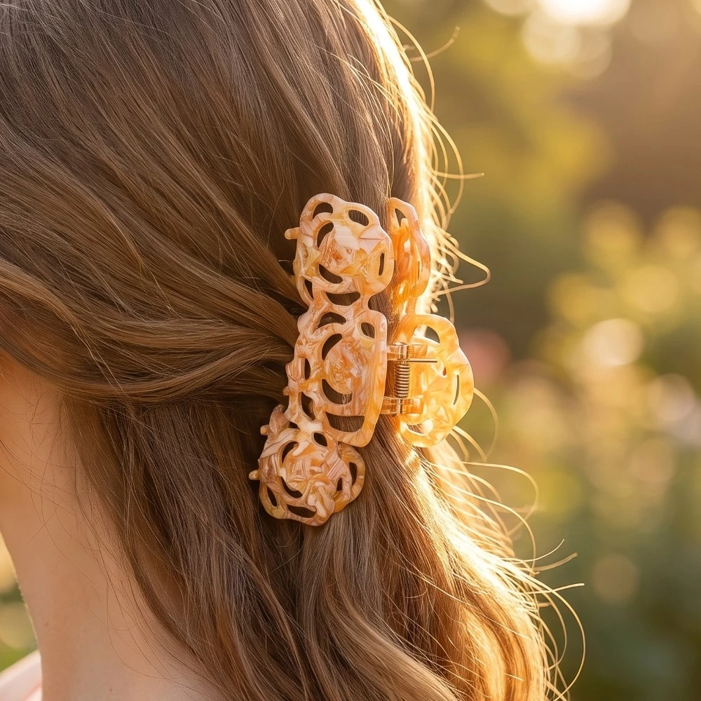 3 Piece Mixed Rose Flower Shape Hair Claw