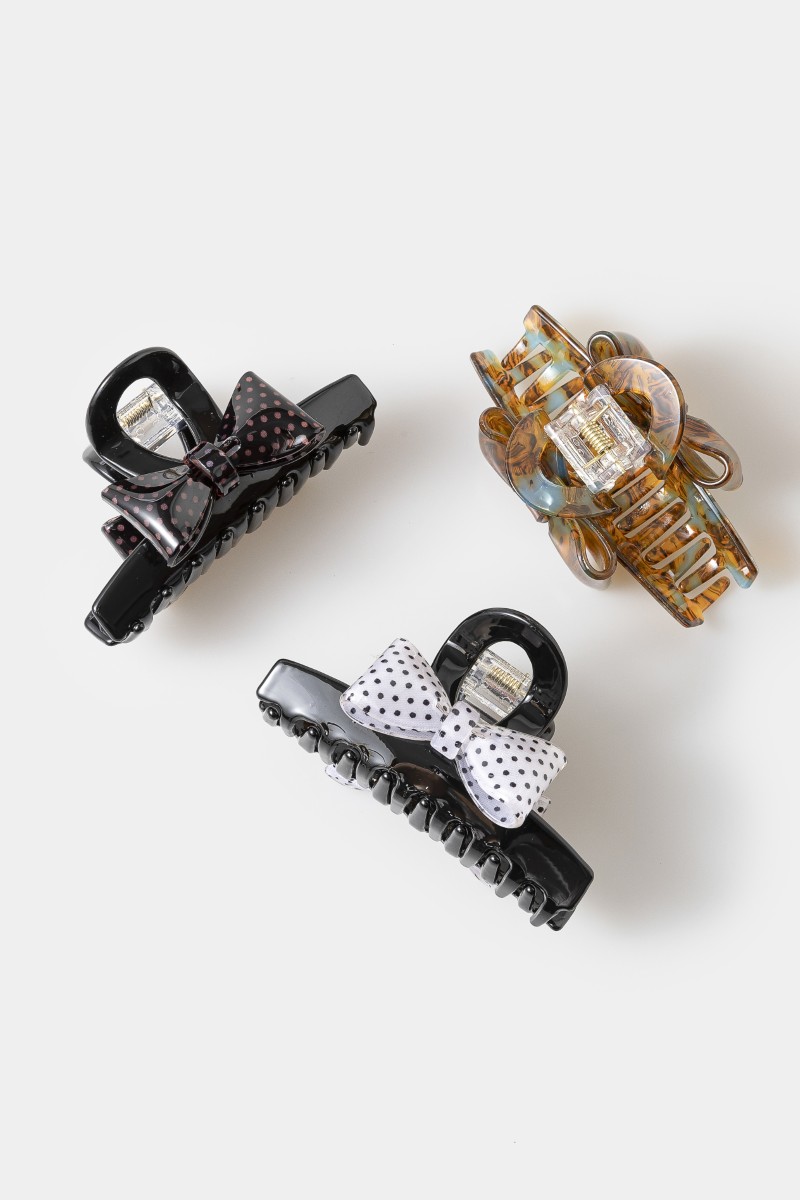 Acetate Bow Hair Claw Set