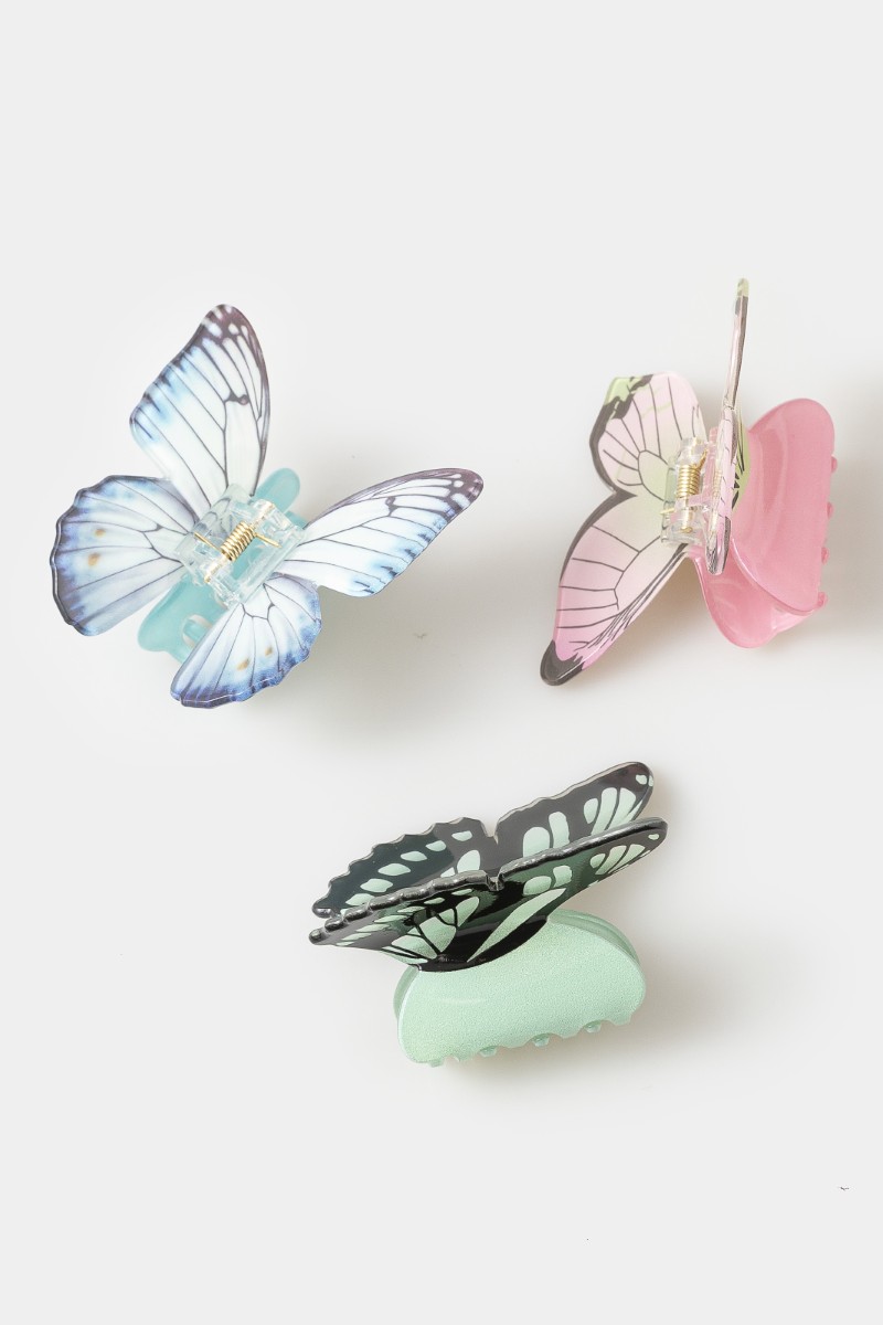 3 Piece Mixed Large Butterfly Hair Claw Set