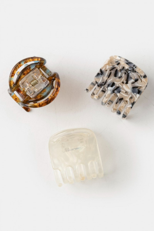 Three Piece Small Acetate Jaw Hair Clip Set