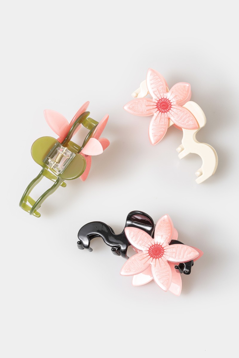Assorted Flower Hair Claw Set