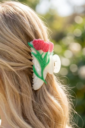 3 Piece Mixed Tulip Flower Hair Claw Set