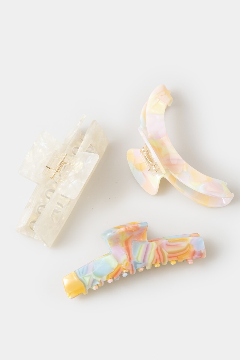 3 Piece Mixed Shapes Hair Claw Set