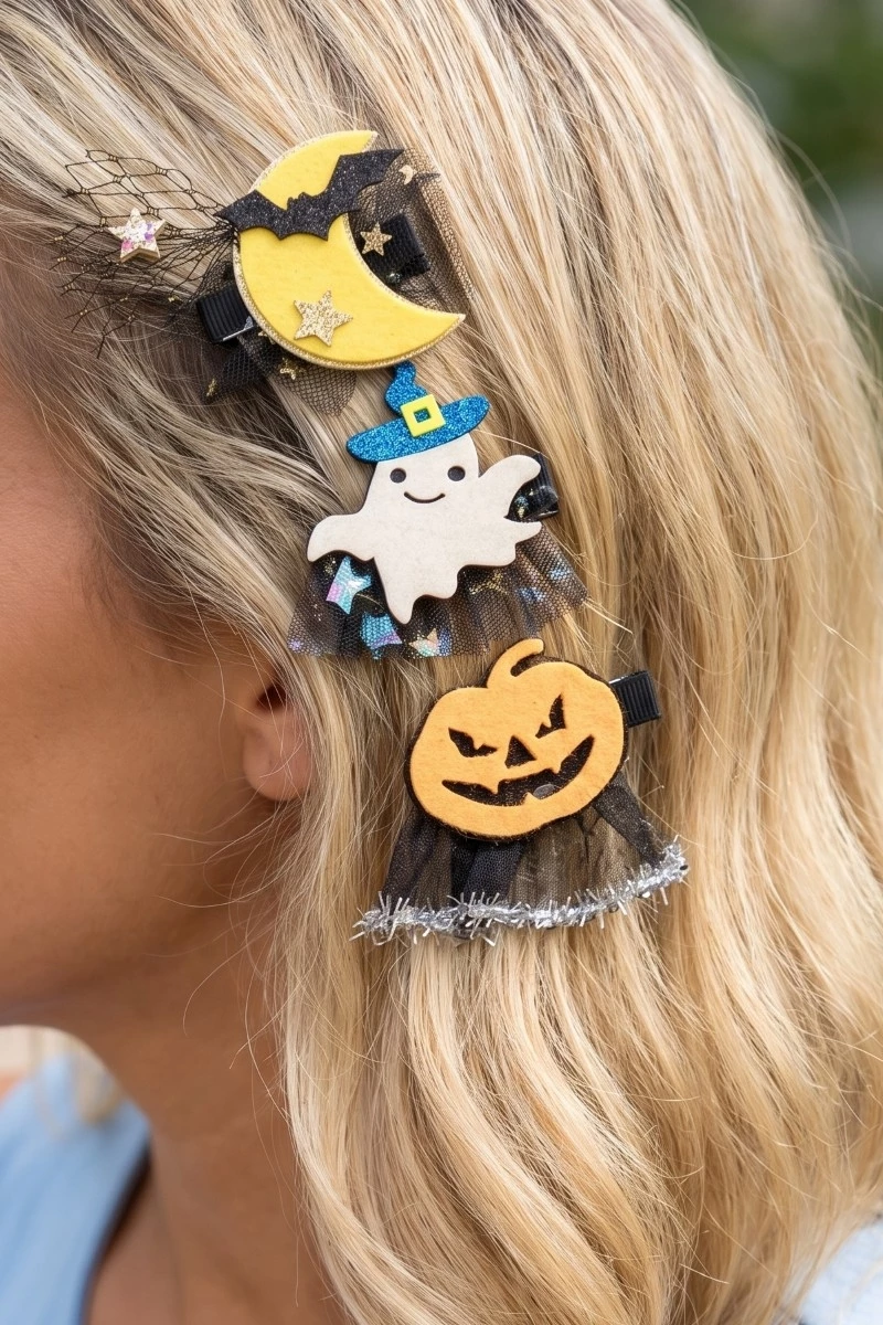 3Pc Mixed Halloween Hair Clip Set