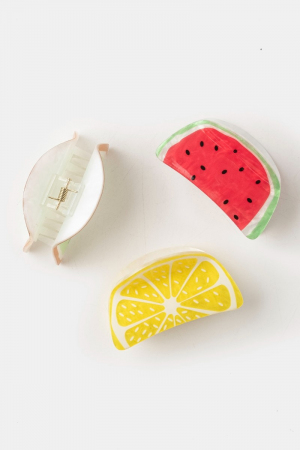 Kiwi Lemon Watermelon Jaw Hair Clip Set