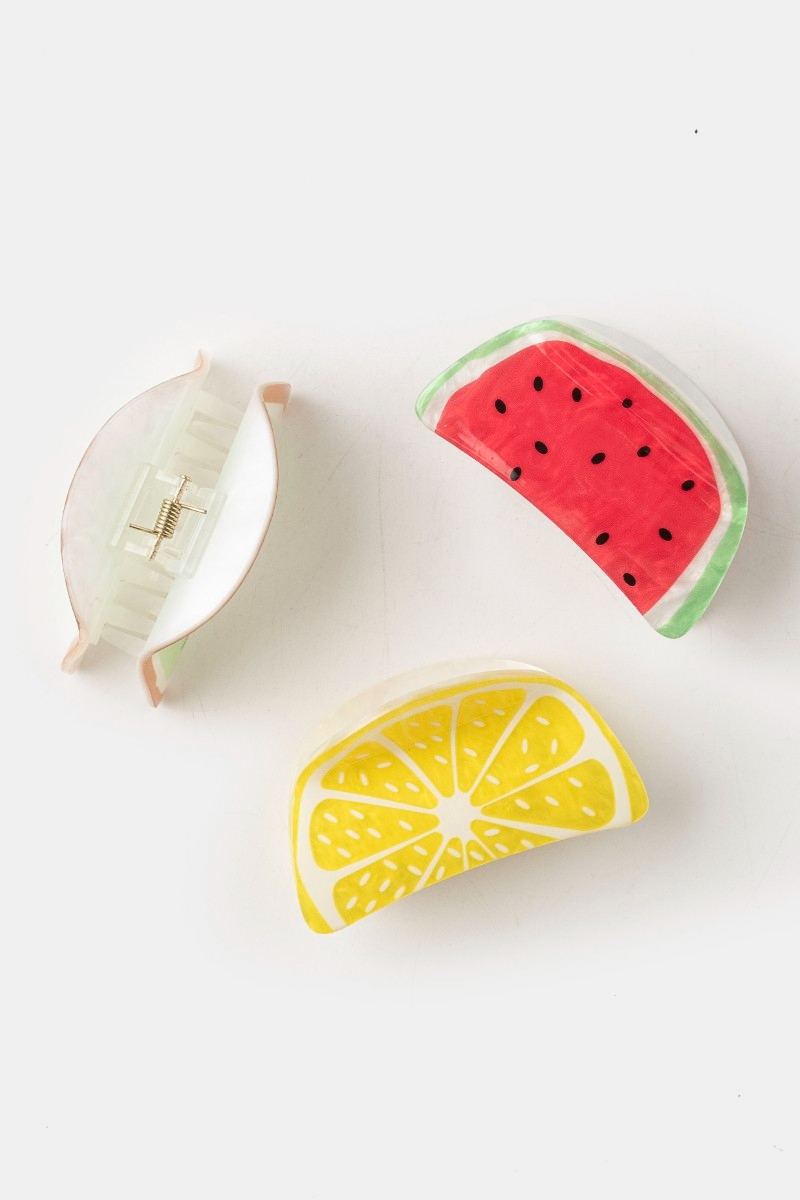 Kiwi Lemon Watermelon Jaw Hair Clip Set