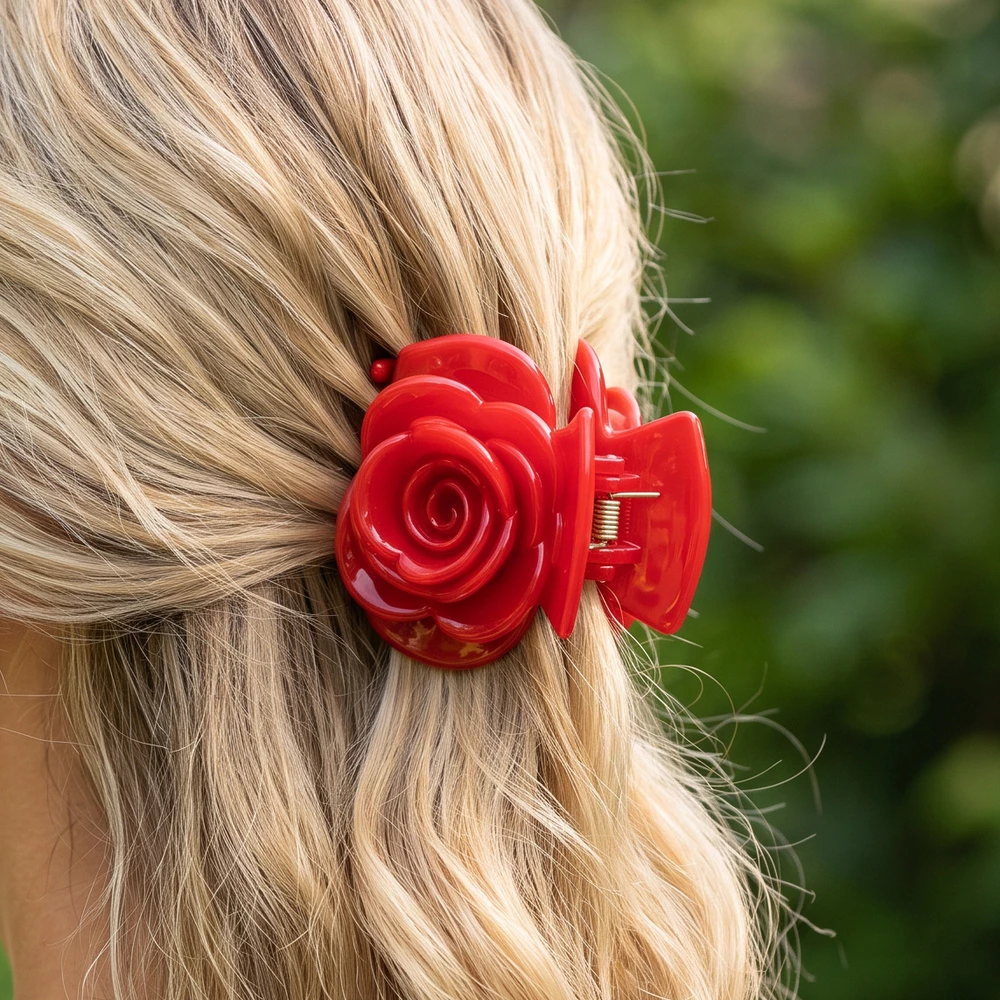 Rose Claw Hair Clip 3 Piece Set