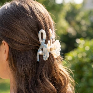 Three Piece Pearl Accent Claw Clip Set