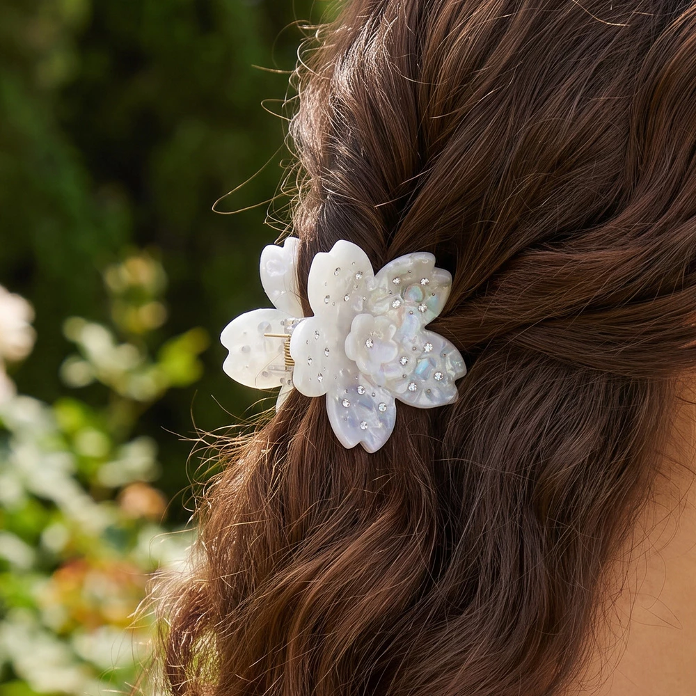 Cherry Blossom Flower Claw Hair Clip 3 Piece Set