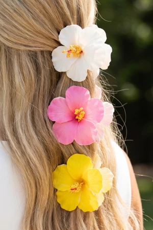 Hibiscus Flower Hair Clip Set