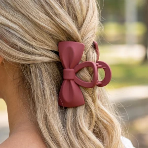 Matte Solid Bow Claw Clip