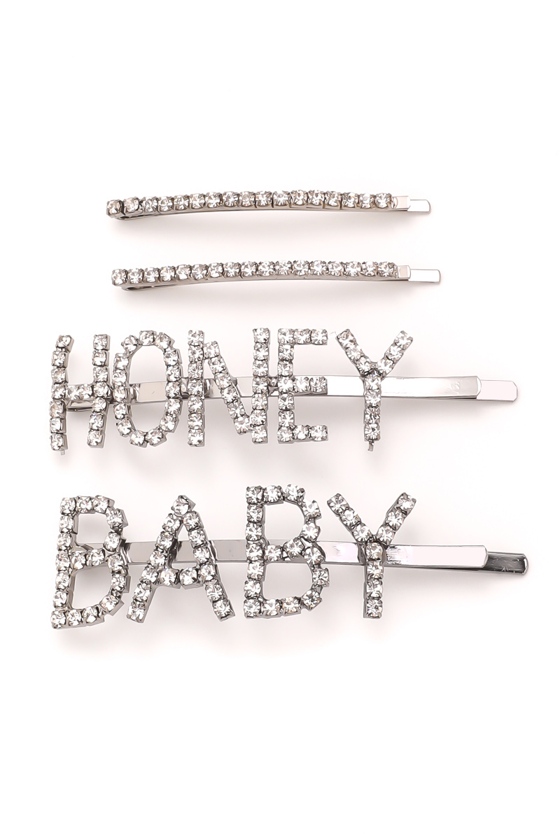 Rhinestone Honey Baby Hairpin Set