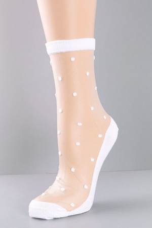 Polka Dot Mesh Socks