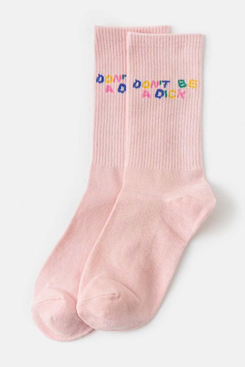 Don't Be A Dick Pink Long Socks