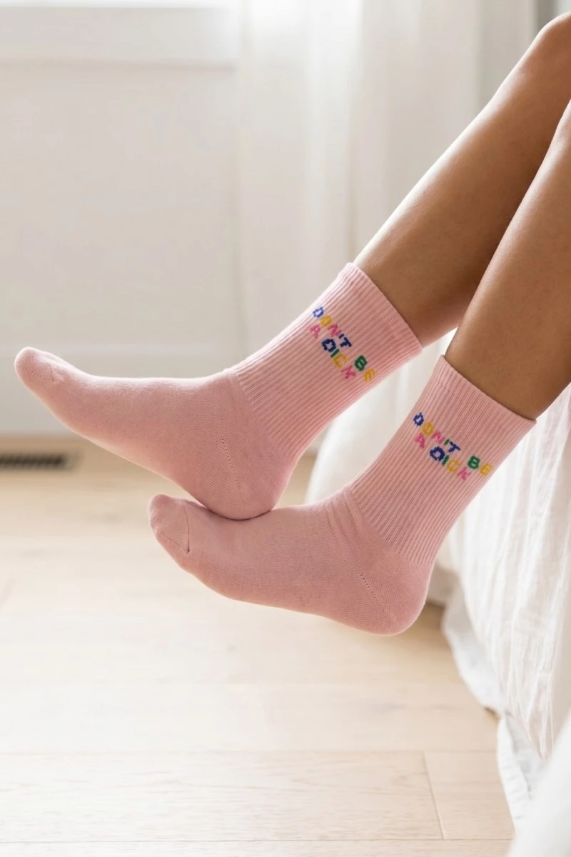 Don't Be A Dick Pink Long Socks