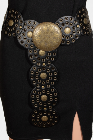Leather Western Bohemian Disc Belt