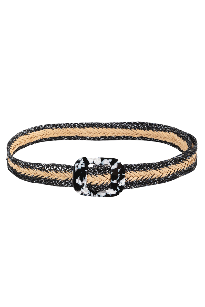 Boho Braided Square Buckle Fashion Belt