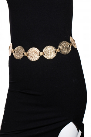 Large Metallic Coin Disc Chain Belt
