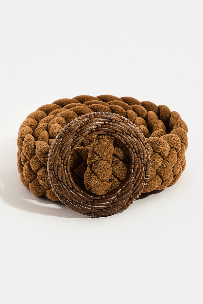 Braided Circle Buckle Belt
