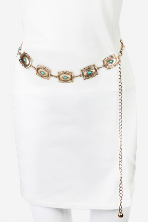 Rectangle Concho Chain Belt