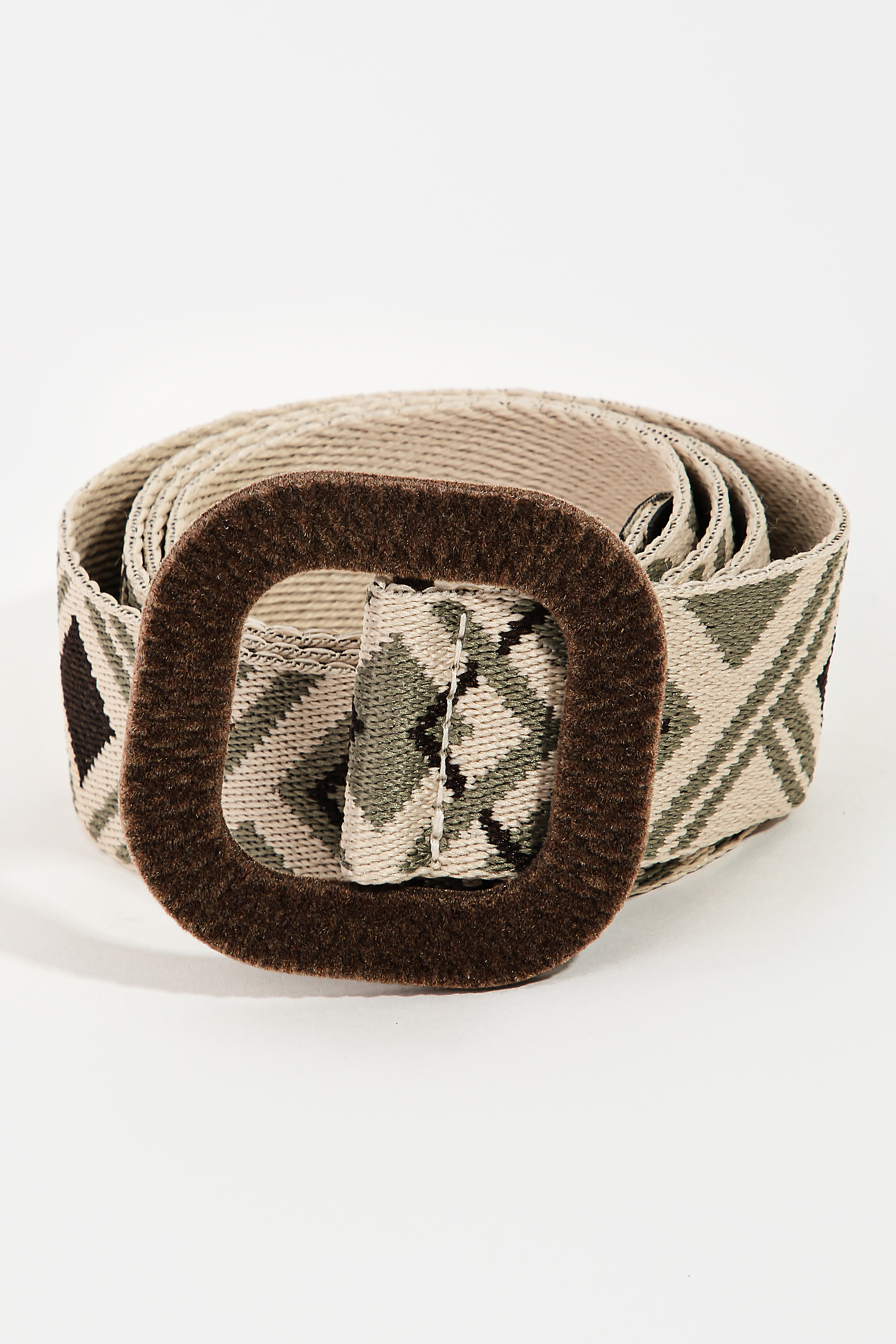 Boho Abstract Pattern Square Buckle Belt