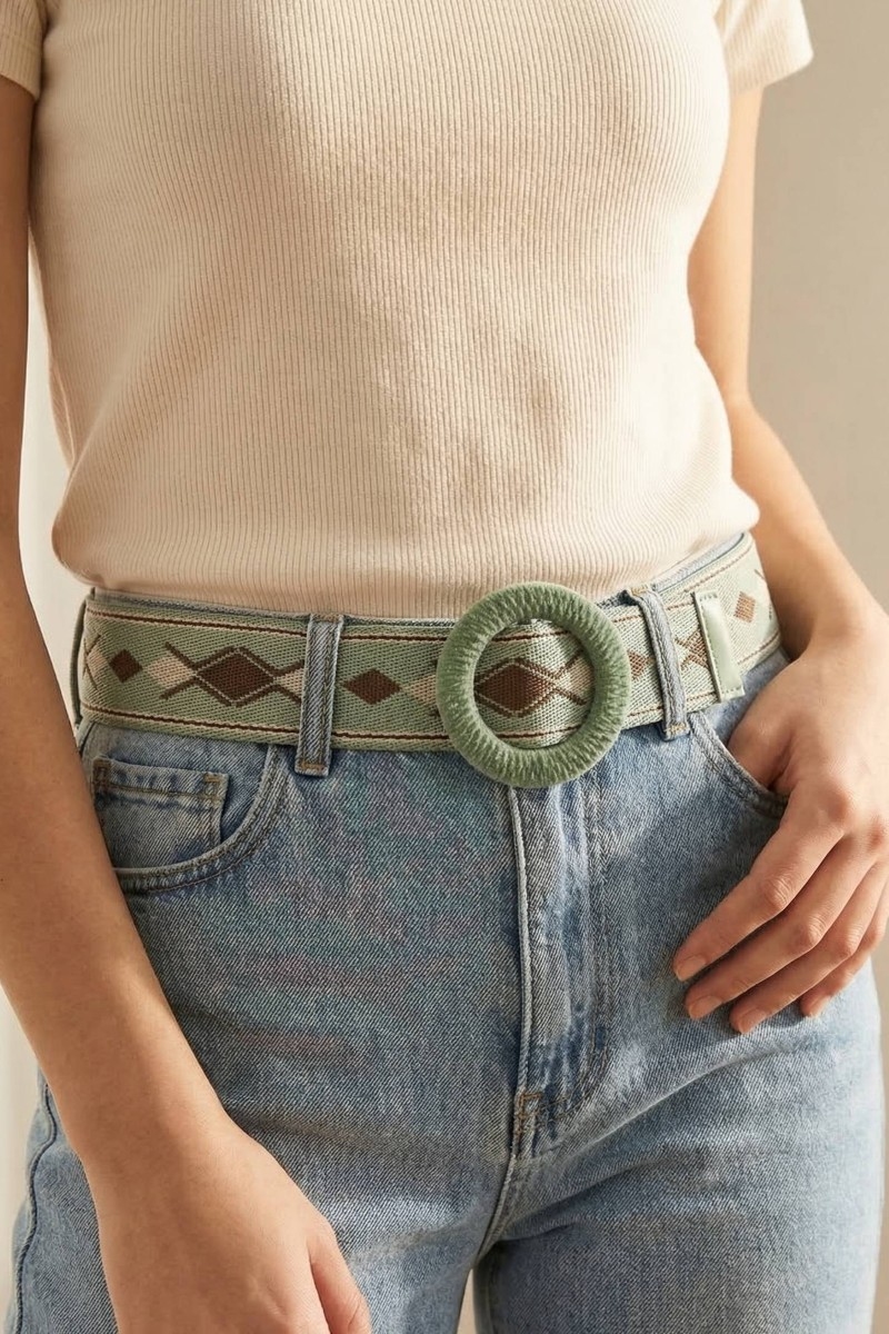 Round Braided Buckle Boho Belt