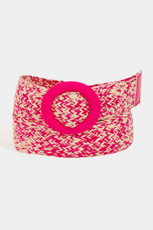 Hoop Buckle Wide Braided Belt