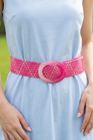 Braided Woven Stretch Belt With Ring Buckle