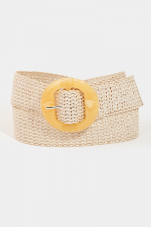 Acetate Buckle Elastic Braided Belt