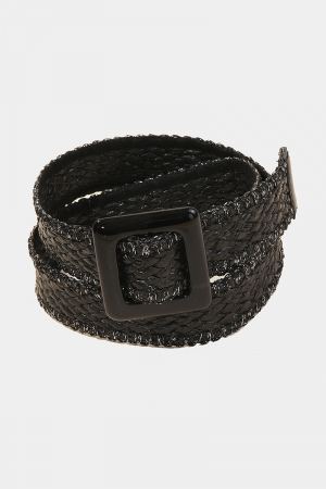 Intricate Weave Square Buckle Belt