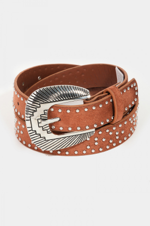 Studded Western Faux Leather Belt