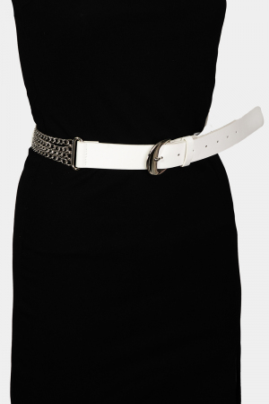 Half Chain Vegan Leather Belt