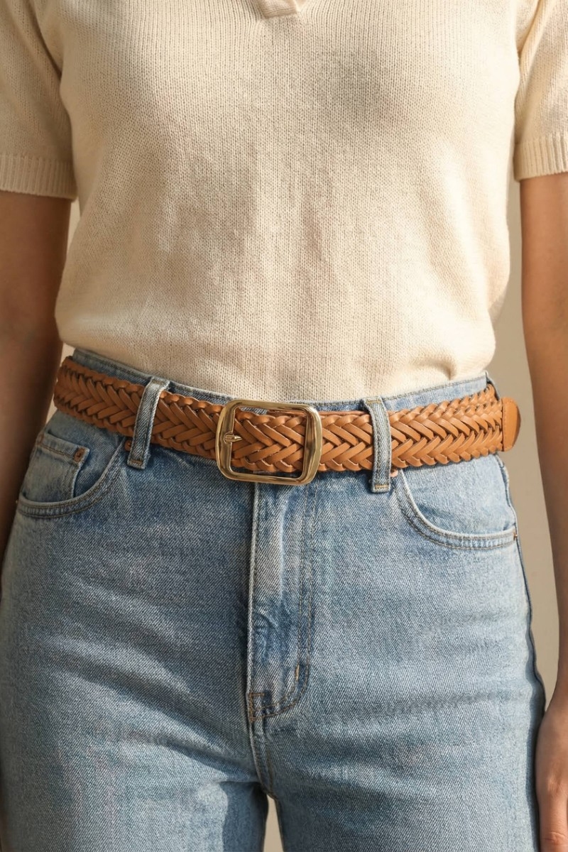 Vegan Leather Braided Belt