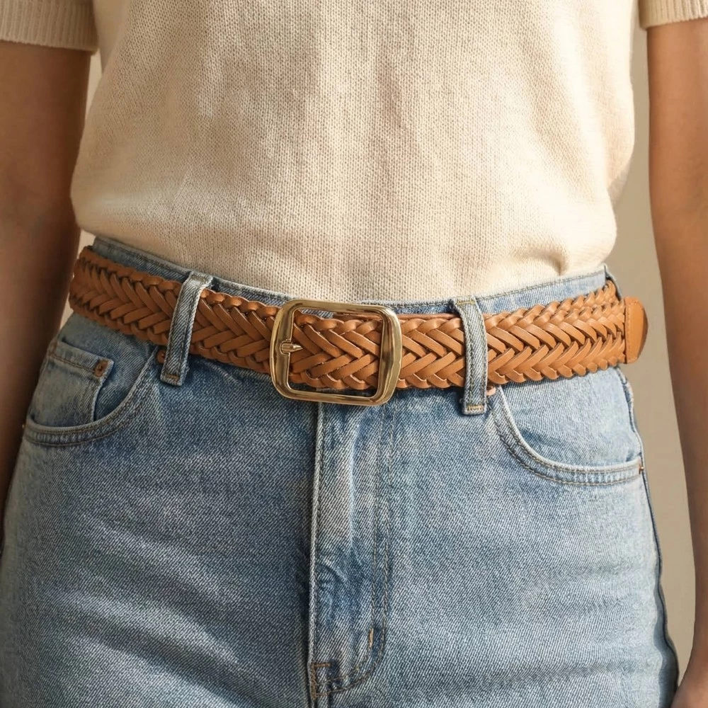 Vegan Leather Braided Belt