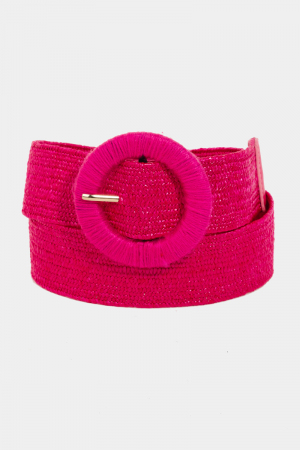 Round Buckle Braided Belt