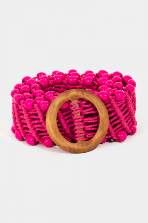 Beaded Trim Braided Belt