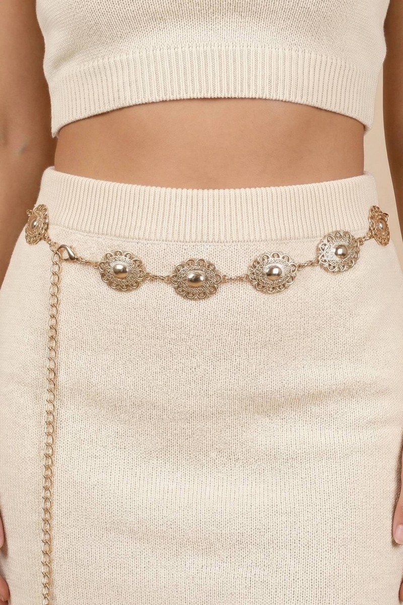 Ornate Oval Disc Chain Belt