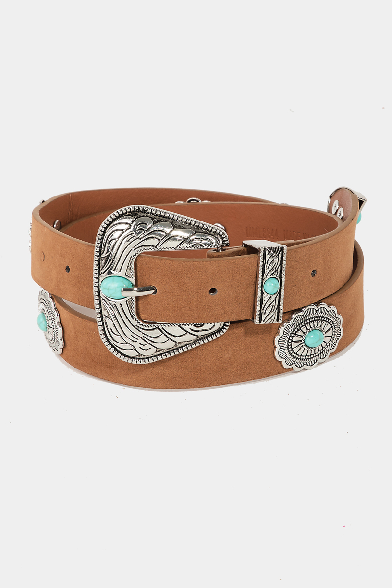 Floral Concho Disc Fashion Belt