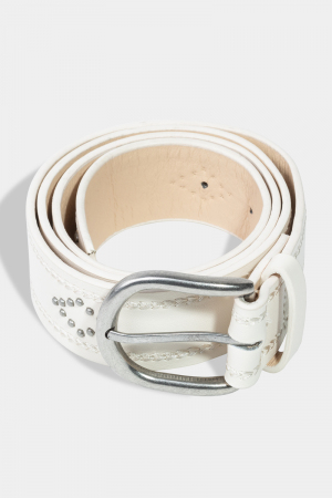 Etched Western Heart Pattern Vegan Leather Belt