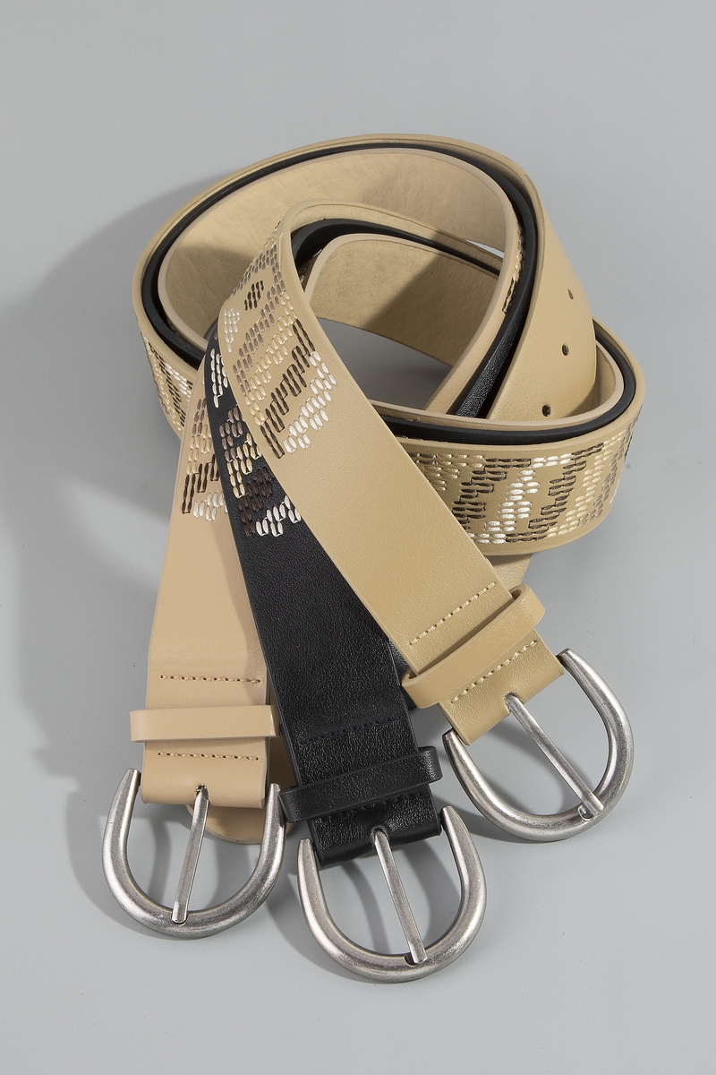 Folk Art Embroidered Leather Belt