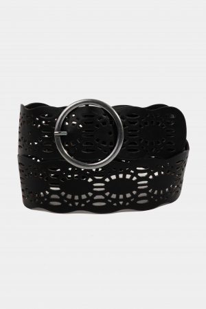 Hollow Pattern Vegan Leather Belt